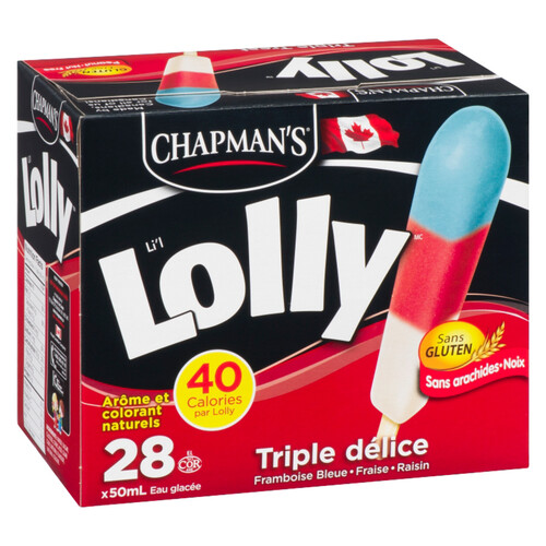 Chapman's Gluten-Free Ice Bars Lil Lolly Triple Treat 28 x 50 ml