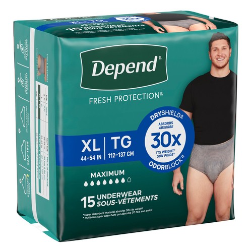 Depend Extra Large Men's Underwear 15 Count