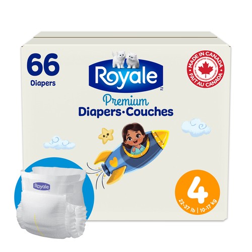 Royale Premium Disposable Baby Diapers Super Pack Size 4 66 Count