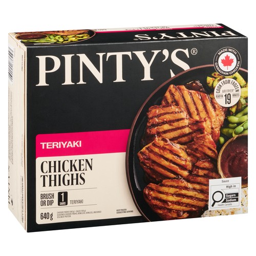 Pinty's Frozen Chicken Thighs Raw Boneless Teriyaki 640 g