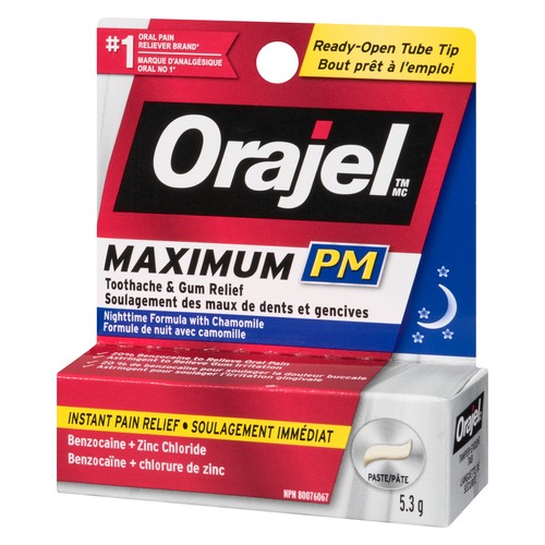 Orajel Toothache & Gum Relief Paste PM Nighttime Maximum 5.3 g
