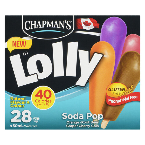 Chapmans Frozen Gluten-Free Lolly Soda Pop 28 x 50 ml