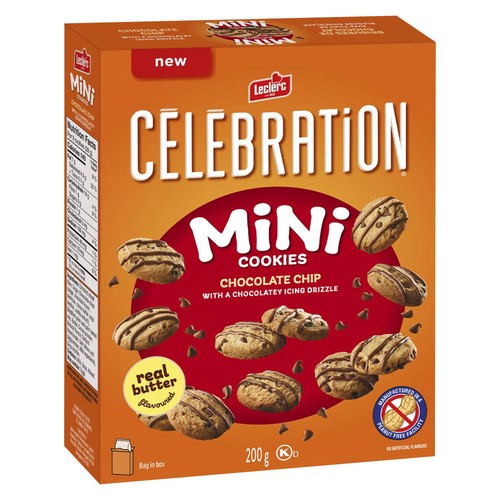 Leclerc Celebration Peanut-Free Mini Cookies Chocolate Chip 200 g