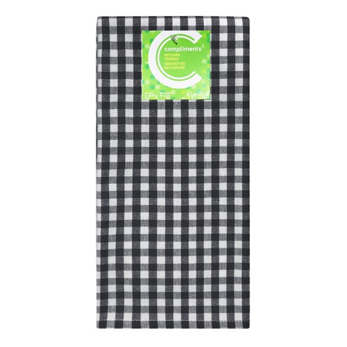 Compliments Charcoal Kitchen Towels 2 EA