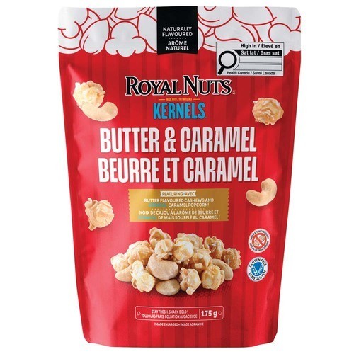Royal Nuts Cashews And Kernels Caramel Popcorn Butter & Caramel 175 g