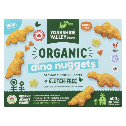 Yorkshire Valley Farms Organic Frozen Chicken Dino Nuggets 600 g