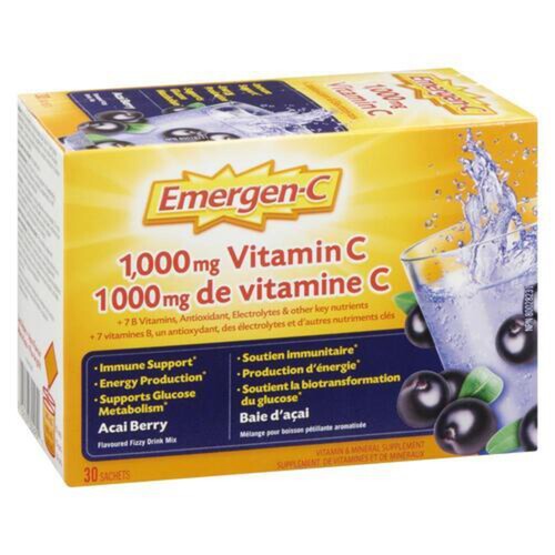 Emergen-C Vitamin & Mineral Supplement Acai Berry 30 Pack