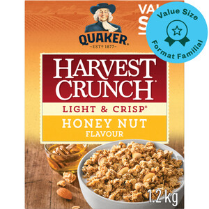Quaker Harvest Crunch Light & Crisp Cereal Honey Nut 1.2 kg - Voilà Online  Groceries & Offers
