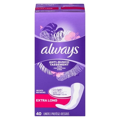 Always Liners Extra Long Unscented 40 Count