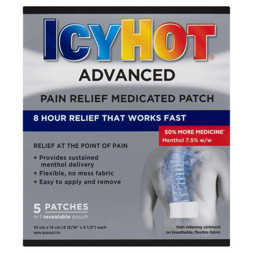 Icy Hot Pain Relief Patch Advanced 5 EA