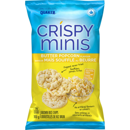 Quaker Crispy Minis Gluten-Free Rice Cakes Butter Popcorn 100 g