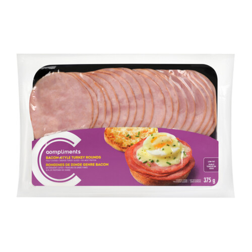 Compliments Turkey Rounds Bacon Style 375 g