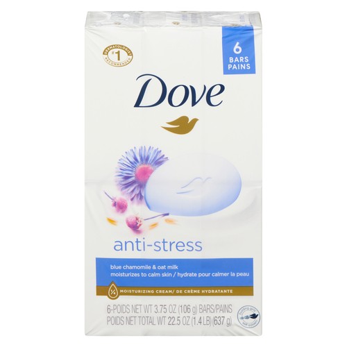 Dove Bar Soap Anti-Stress Blue Chamomile & Oat Milk 6 x 106 g