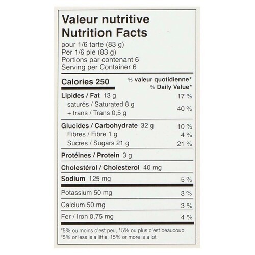 3 Fois Par Jour Pie Salted & Creamy Sugar 395 g (frozen)