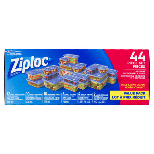 Ziploc Containers Variety Pack 44 Piece Set