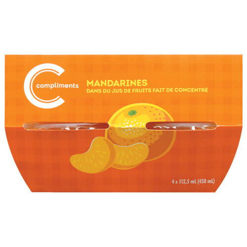 Compliments Mandarin Orange In Juice 4 x 112.5 ml