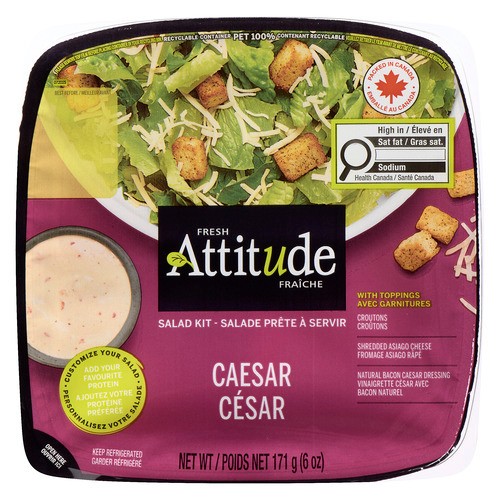 Fresh Attitude Salad Kit Caesar Bacon Dressing 171 g
