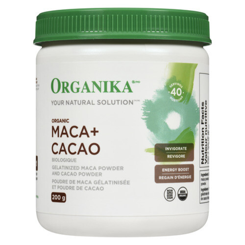 Organika Health Products Organic Supplement Maca + Cacao Powder 200 g