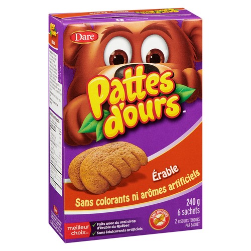 Dare Bear Paws Cookies Maple 240 g