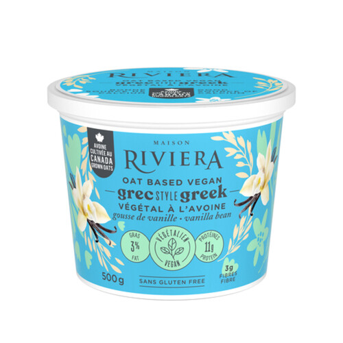 Maison Riviera Gluten-Free 3% Yogurt Oat Based Greek Style Vanilla Beans 500 g