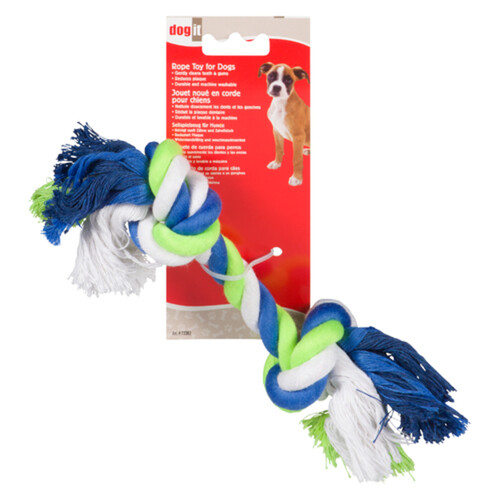 Dogit Medium Blue-Lime-White Cotton Rope