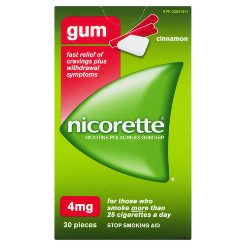 Nicorette Cinnamon Gum 4mg 30 Pieces