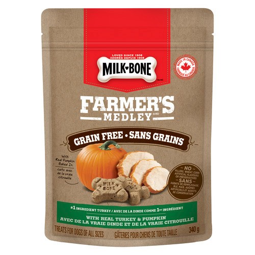 Milk-Bone Farmer's Medley Grain-Free Dog Biscuits Turkey & Pumpkin 340 g