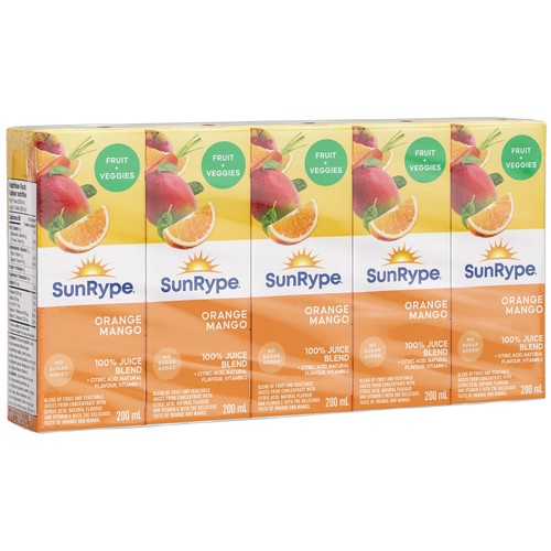 SunRype Juice Orange Mango Boxes 5 x 200 ml