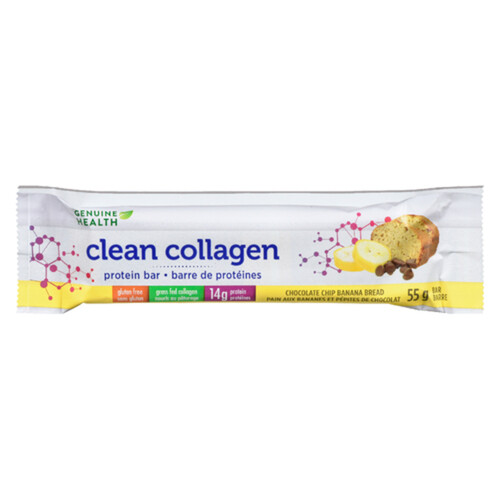 Genuine Health Clean Collagen Banana Chocolate Chip Bar 55 g
