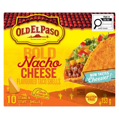 Old El Paso Hard Taco Shells Stand n' Stuff Cheesy Blasted 10 Pack 153 g