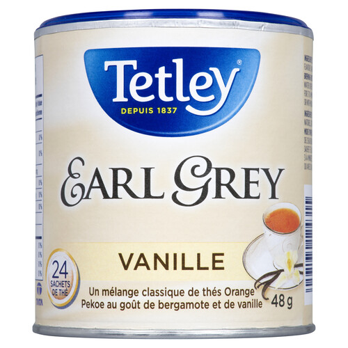 Tetley Tea Earl Grey Vanilla Orange Pekoe 24 Tea Bags 