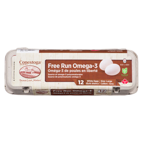 Conestoga Farms Omega 3 White Eggs Free Run Large 12 Count