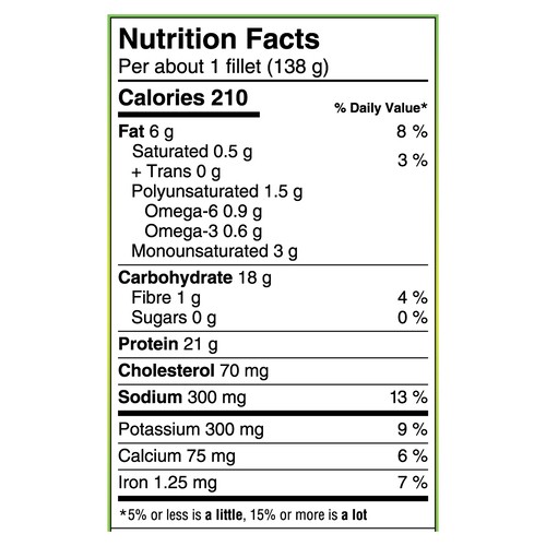 High Liner Frozen Pan Seared Savoury Herb Breaded Cod 4 Fillets 540 g
