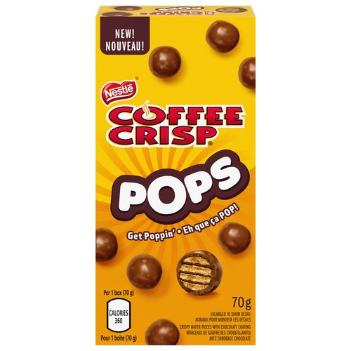 Coffee Crisp Pops Chocolaty Snacks Carton 70 g