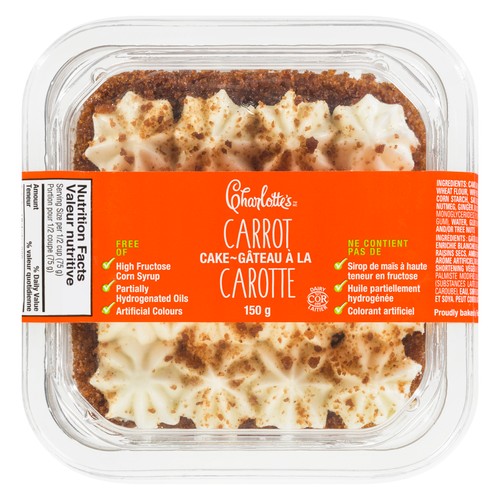 Charlotte's Single Serve Cake Carrot 150 g (frozen)