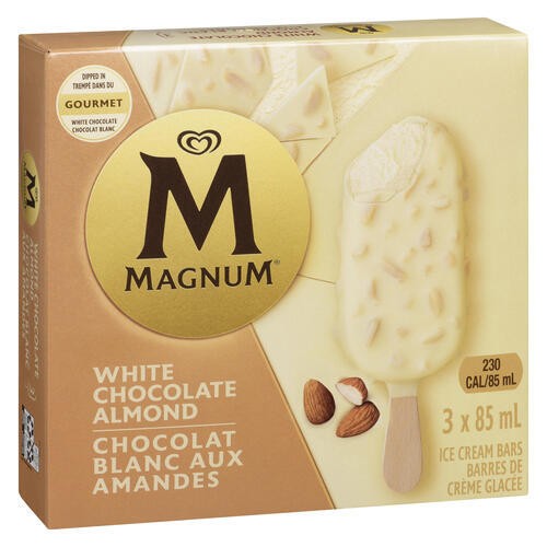 Magnum Ice Cream Bars White Chocolate Almond 3 Count