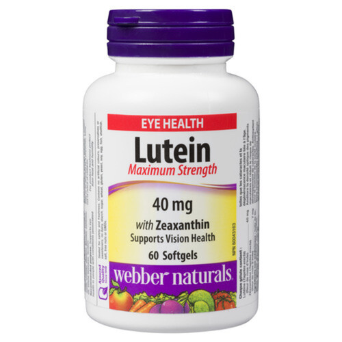 Webber Naturals Lutein With Zeaxanthin 40 mg Supplements 60 Softgel Capsules