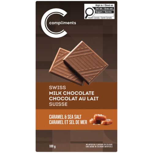 Compliments Swiss Milk Chocolate Caramel And Sea Salt 100 g