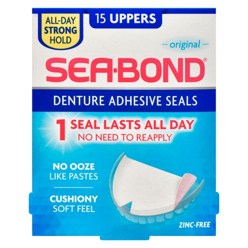 Sea Bond Regular Denture Cushions Uppers 15 Count