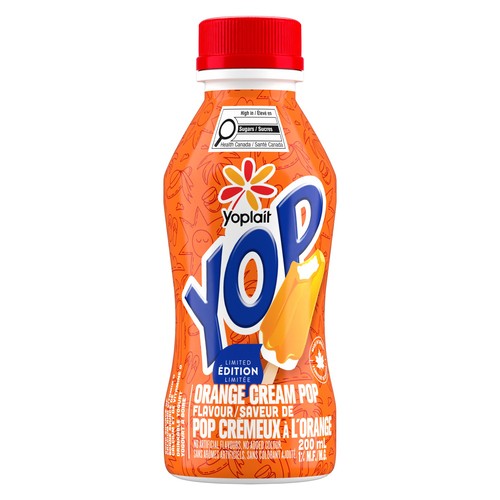 Yoplait Yop 1% Drinkable Yogurt Limited Edition Orange Cream Pop 200 ml (bottle)