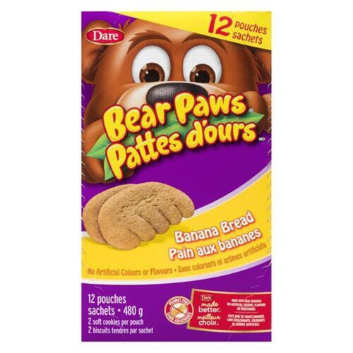 Dare Bear Paws Peanut-Free Cookies Banana Bread 480 g