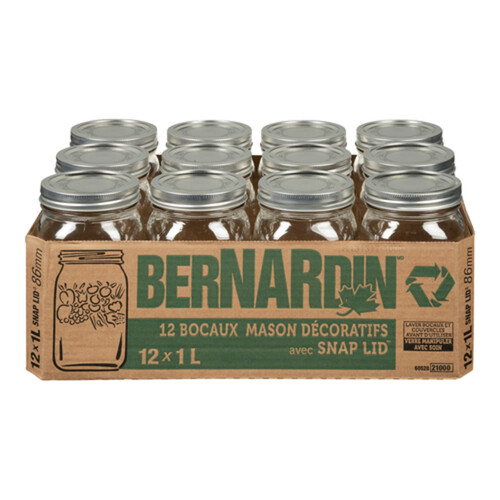 Bernardin Harvest Mason Jars 12 Count 1 L 