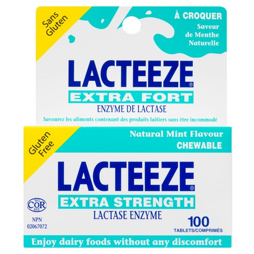 Lacteeze Lactase Enzyme Extra Strength Chewable Tablets 100 EA
