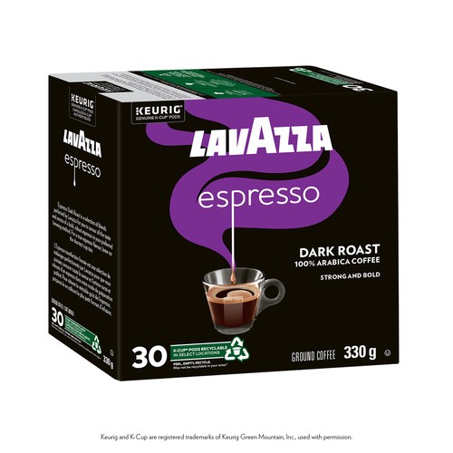Lavazza Espresso Coffee Pods Dark Roast 30 K-Cups 330 g