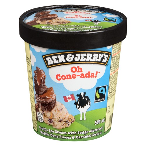 Ben & Jerry's Oh Cone-ada Ice Cream Vanilla With Fudge 500 ml