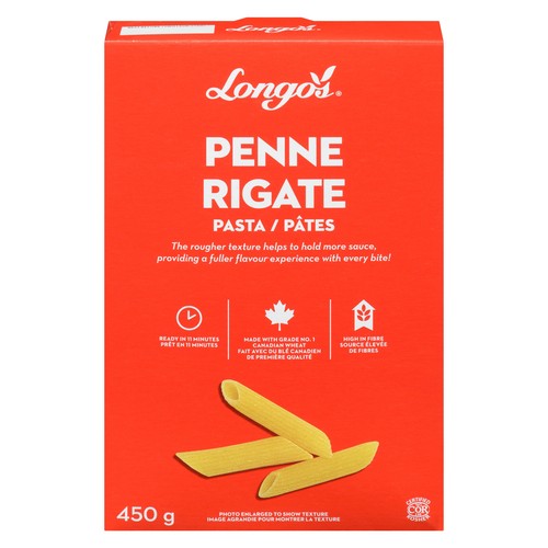 Longo's Dry Pasta Penne Rigate 450 g