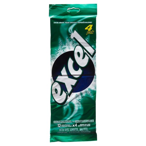 Excel Sugar Free Gum Chlorophyll 4 Pack