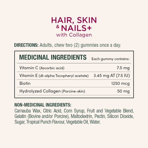 Nature's Bounty Hair Skin & Nails Plus Collagen Gummies 165 Count