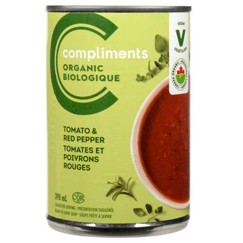 Compliments Organic Soup Tomato & Red Pepper 398 ml