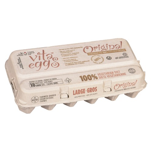 Vita Original White Eggs Free Run Canada A Large Value Size 18 Count